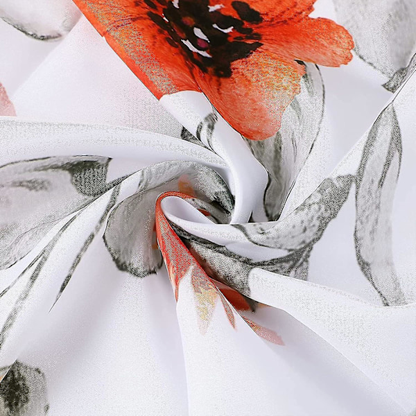 Blomsterdusjforheng, Stoffdusjforheng Hvit Dusjforheng - 71 tommer bred x 71 tommer lang med 12 kroker for hjem Hotell Maskinvaskbar Gardin