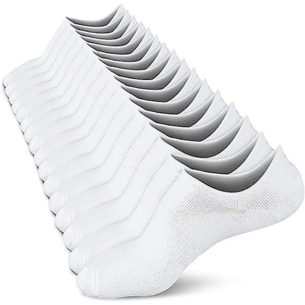No Show Socks Women Low Socks Non Slip Flat Boat Line 8 Pairs-M/US Shoe Size5-8_white