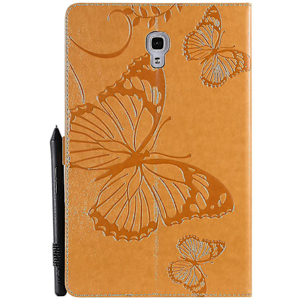 KT Tablet Series-3 Imprint Butterfly Läderfodral Mobiltillbehör för Samsung Galaxy Tab A 10.5 T590 T595 T597（Stil H Samsung Galaxy Tab A 1，Gul, Gul）