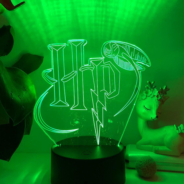 3D Illusion Harry Nattlampa 16 Färger Lampa med