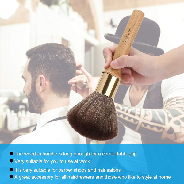 Neck Duster Brush, Professionell Barber Cleaner och Remover för rengöring av mjuka skador Neck Duster Hår (träfärg)