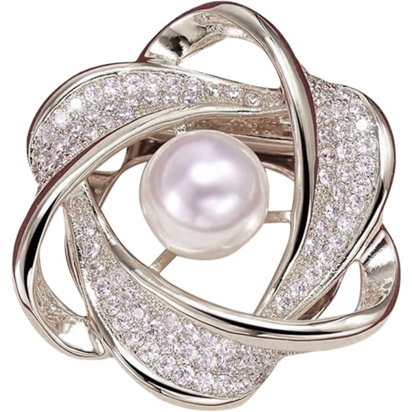 Kavalj för herr kostymer brosch ring spänne halsduk mångsidig klämma klämma strass halsduk brosch (Silver One Size)（Free Size，Silver）