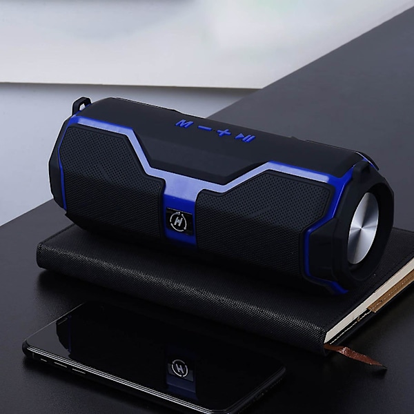 Trådlös Bluetooth-högtalare utomhus bärbar plug-in subwoofer ljudsystem (blå)