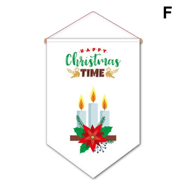 Jultriangulär flaggväggdekoration för dörrfönsterdekorationer för juldekoration (G)
