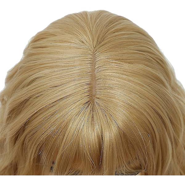 Blond for kvinner kort blond med luftlugg blond krøllete bølgeparykker for kvinner Acsergery gave