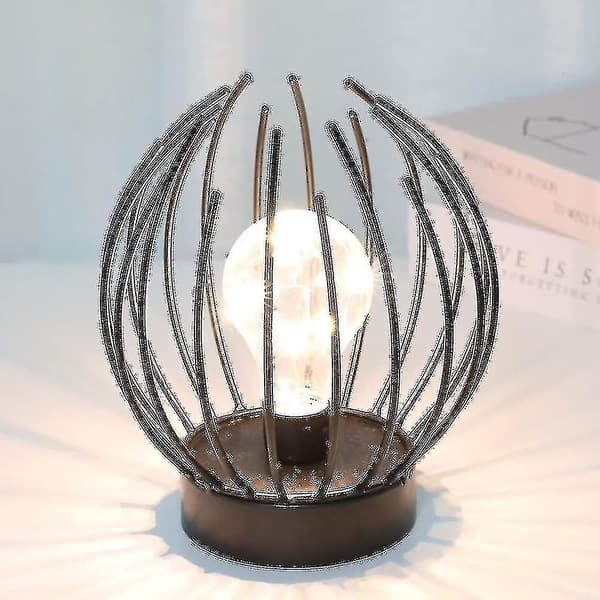 Metalburlampe - Ledningsfri lampe med Edison-pære, ideel til bryllupper, fester