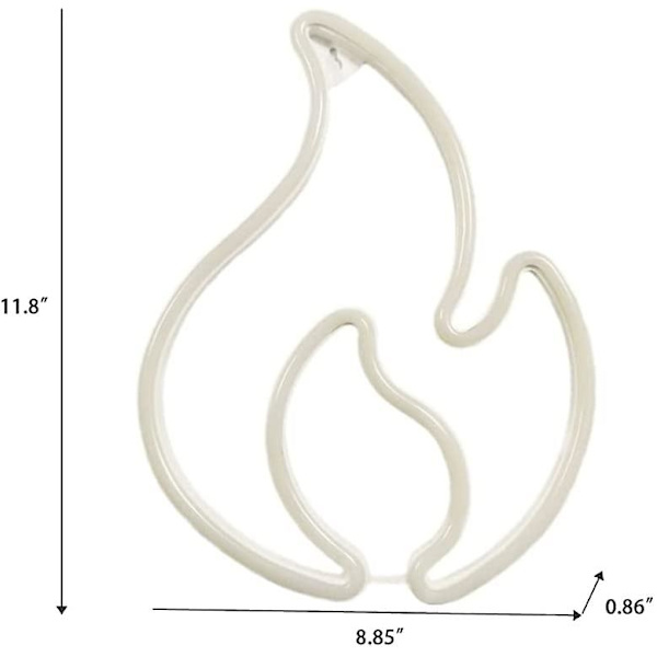 Flamme Neon Skilt, Rød Og Gul Flamme Neon Med Tænd / Sluk-knap, Flamme Led Lysskilt