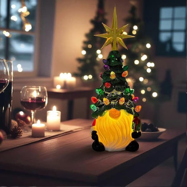 Lysende festival-nissepynt med LED-lys til juletræsdekoration