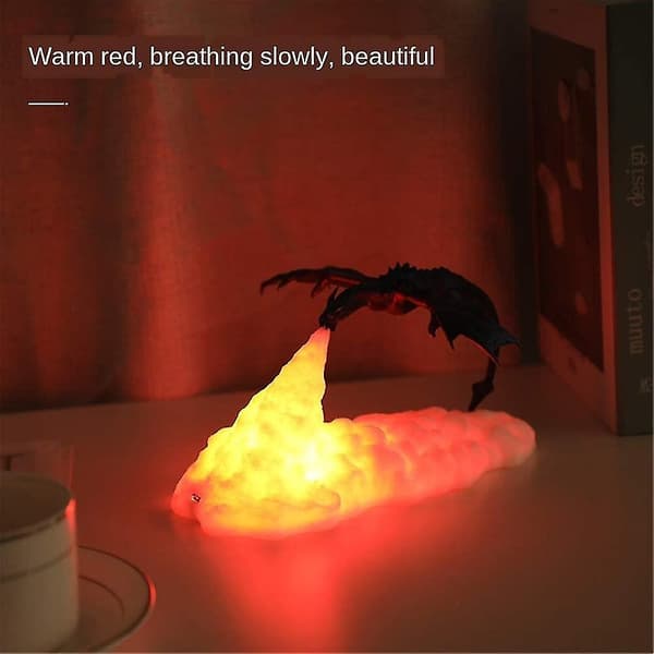 3D Dragon Nattlys Barn Nattlys Gave Til Gutter Og Jenter På Bursdag Ferie Led Varmt Lys Dekorative Lys