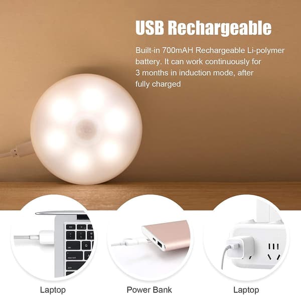 Led nattlys med bevegelsessensor, varmt hvitt nattlys barn, 3 moduser gave