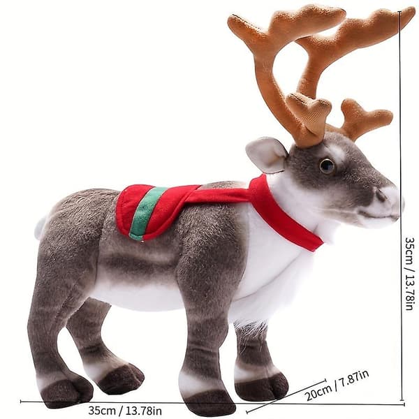 Söta simulerade älgdocka plyschleksak jul hjortdocka barn tröstdocka julklapp（Vanlig paragraf）