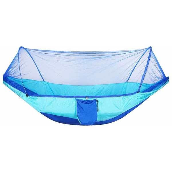 Självöppnande enkel och dubbel campinghängmatta av nylon med automatisk hastighet för camping - ljusblå