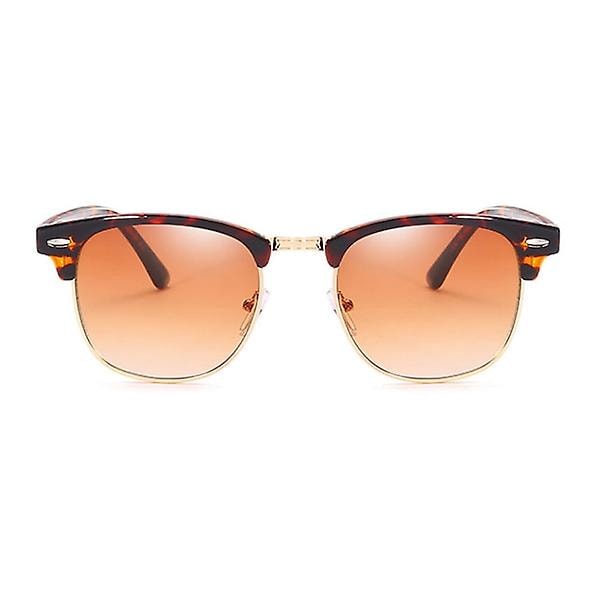 Leopard Solbriller Clubmaster Light Glass Brown