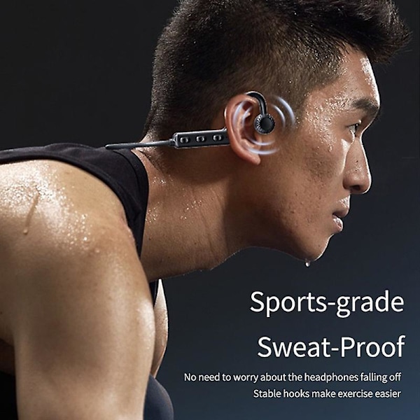 Trådlösa Bluetooth 5.1-hörlurar, inte i örat, öronkrok, affärsdrivna headset, Hifi-stereo, vattentäta, svettsäkra, sportmusikhörlurar med mikrofon