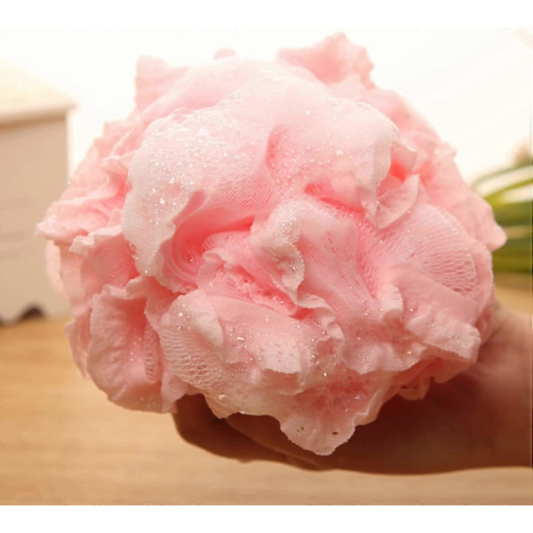 Bad- och duschsvampar Kroppsskrubb för kvinnor och män Stor nätkroppssvamp Loofah med hängande rep Badboll - Blå Blå -