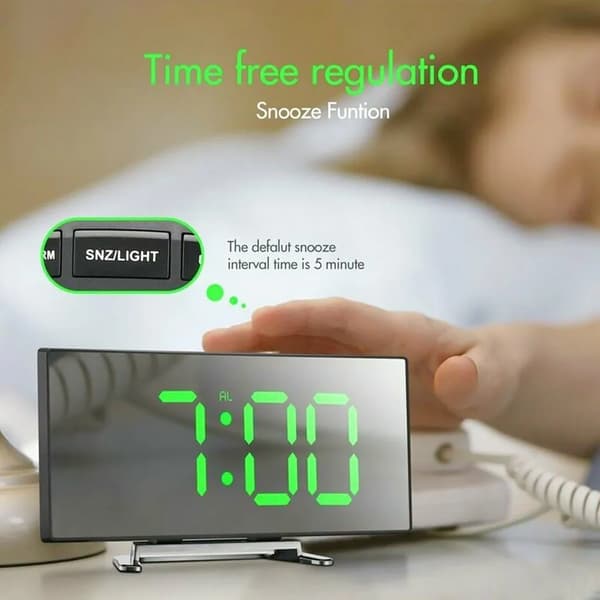 Växande LED digital väckarklocka, snooze, LED-display, väckarklocka, bordsklocka