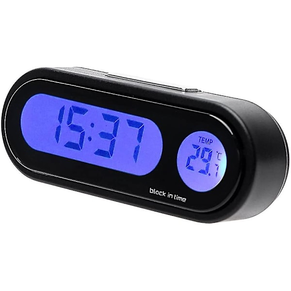 2 i 1 digital termometer med klocka för bilinredning