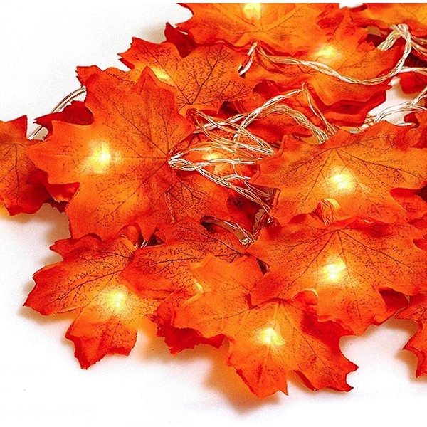 Autumn light string, autumn leaf garland, string light, 20 maple leaf lights, length 3 meters Used for fall decoration and Christmas decoration Hallow
