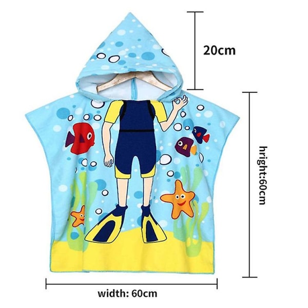 Badrock för barn med huva strandbadhandduk snabbtorkande badhandduk tjej pojke sjöjungfru