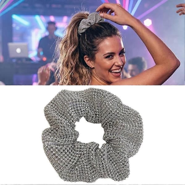 Hårring med rhinestones - Glitrende netting, elastisk og sikkert hold, allsidig tilbehør