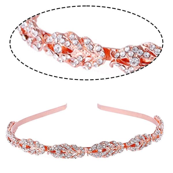 Blomsterdesign Rhinestone Krystall Bryllupshodebånd Brudehodeplagg Enkelt Design Brudehodebånd