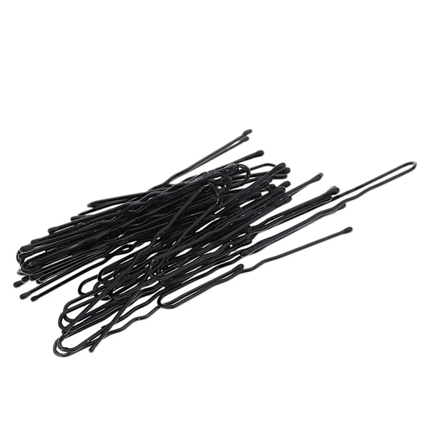 50 st fina hårklämmor U-formade klämmor BobbyPin svart metall