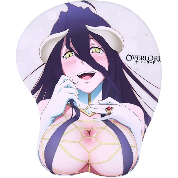 Overlord Albedo 3D Anime Musmatta med handledsstöd för spel 2-vägs hud (Overlord)