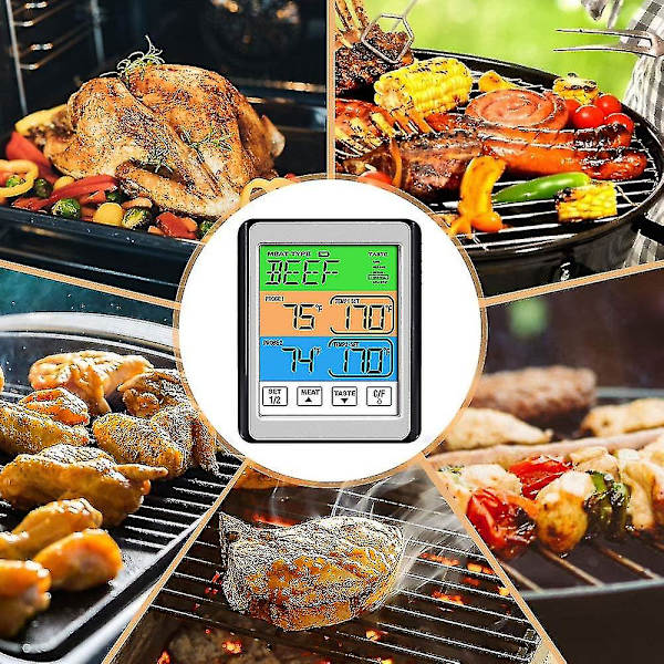 Professionelt madlavningstermometer, med 2 prober og LCD-display til køkkenet