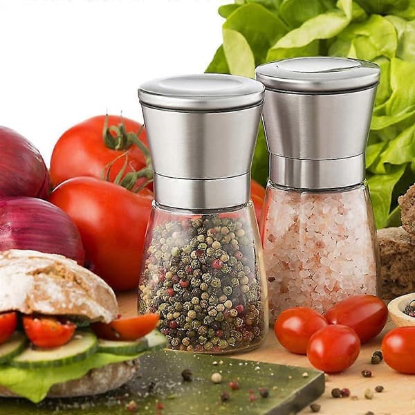 2-delad set Premium Salt- och Pepparkvarn i Rostfritt Stål