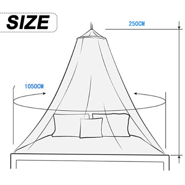 Hyttysverkko, kartiomainen hyttysverkko pinnasänkyyn, tilava sängyn katos: leveä ja pitkä, sisä- ja ulkokäyttöön, ihanteellinen matkaverkko, 60 x 250 x 1050 cm-beige