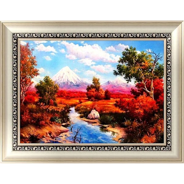 5d Diy Timanttimaalaus Sarja Täysi Poraus Sarja - Hartsi Ristipisto Koti Dekoraatio Olohuoneisiin Tai Makuuhuoneisiin - Maisema - 40 X 30 Cm