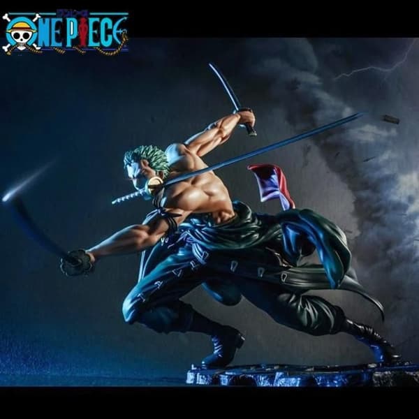 One Piece Roronoa Zoro Krigerstatue 21cm - PVC - Samleobjekt hvit XXS