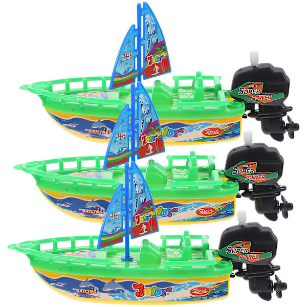 3 st Vindsnurra Duschleksak Segelbåt Badleksak Pool Vindsnurra Leksak Småbarn Badleksak Plastleksaker（18.00X8.50X7.00CM，Slumpmässig Färg1）
