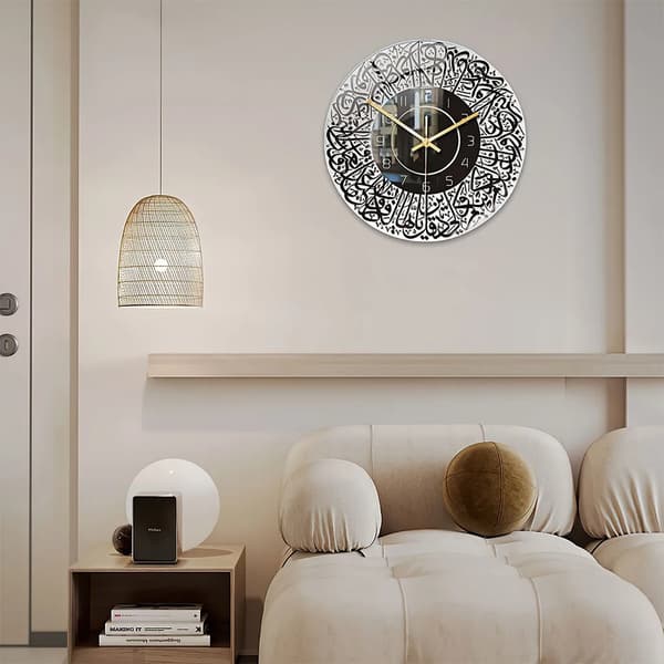 Väggklocka Transparent Väggklocka, Akrylklocka Sovrum Vardagsrumsdekoration, Silver