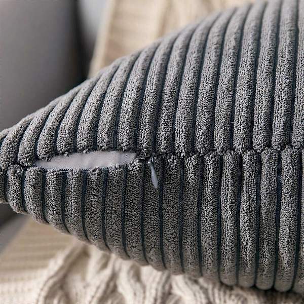 2-pack Corduroy Kuddfodral 12 x 20 tum Ländryggskudde Kuddfodral Grå Kuddfodral för Soffa Sovrum Soffan