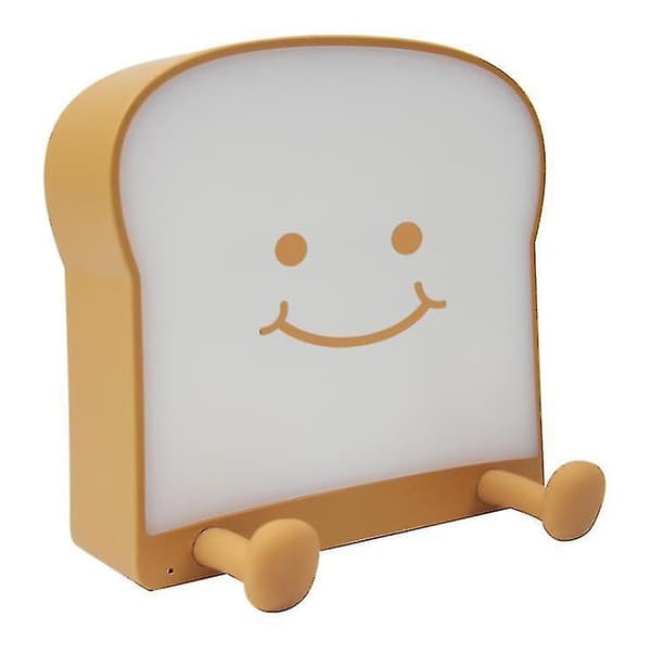 Toastbrød Nattlys USB Oppladbart Timerlys Enkel- og Dobbeltsidig Lysende Nattbordslampe