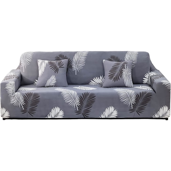 Sofa cover, stretch sofa cover jacquard sofa protector (feathers, 1 seater sofa covers: 90-140cm)（B）