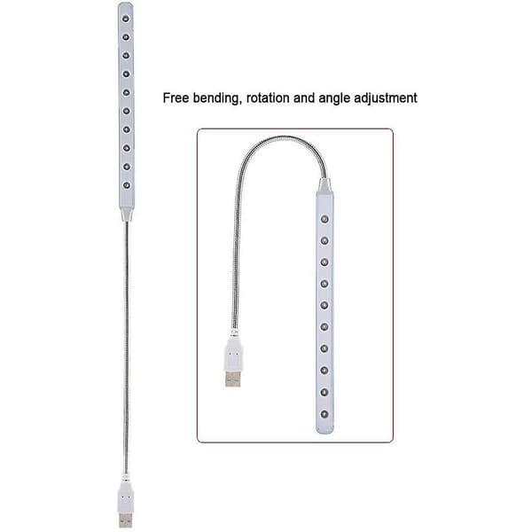 Energibesparende USB10LED datamaskinlys - hvit | USB-lys