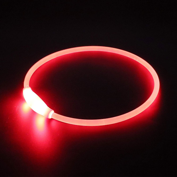 LED-valaisin, ladattava USB-liitäntäinen, vedenpitävä, säädettävä pituus (punainen)