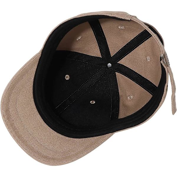 Kort brem baseball caps ensfarget bomull pappa caps utendørs trucker caps tilfeldig sol caps lav profil caps（kaffe）