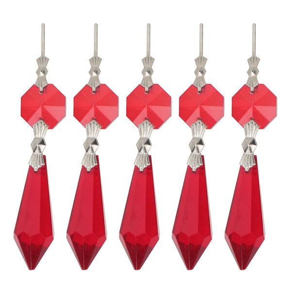 1 paket med vackra kristallkronor i glas Kristallhängen Pärlor  Prismorhängen (röda) (17*13cm) 7ed1 | Fyndiq