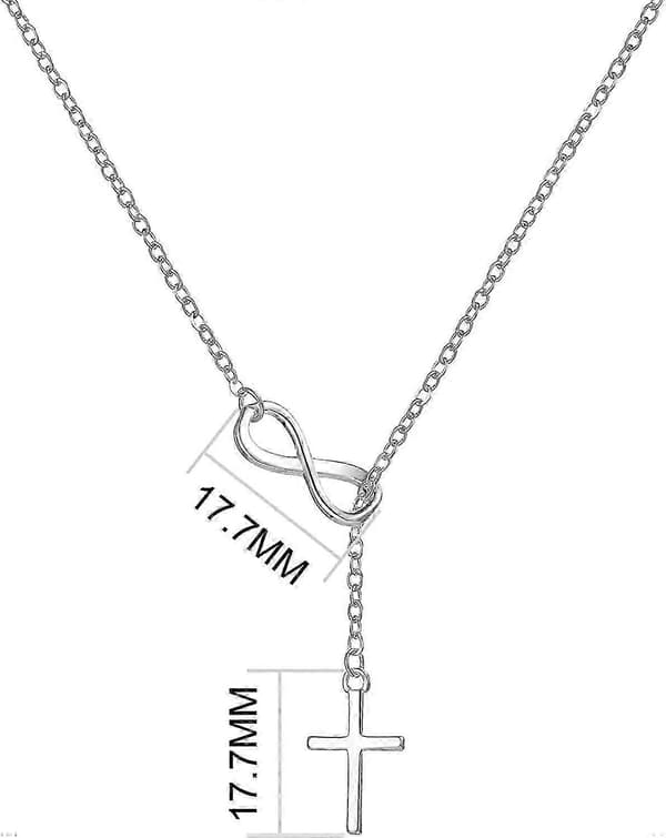 Silverpläterat Infinity-halsband med Kors