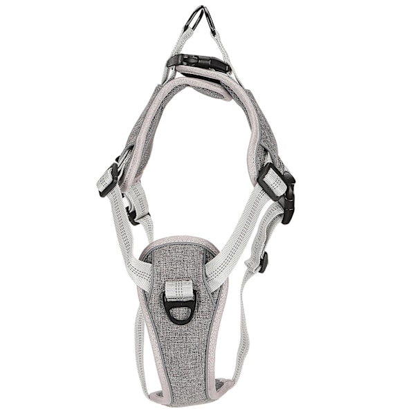 Reflective No Pull Harness for Medium and Large Dogs - Adjustable Chest and Back Vest Harness (Grey, XL)