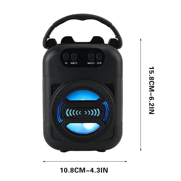Rea Bluetooth-högtalare med dubbla subwooferbas (svart)
