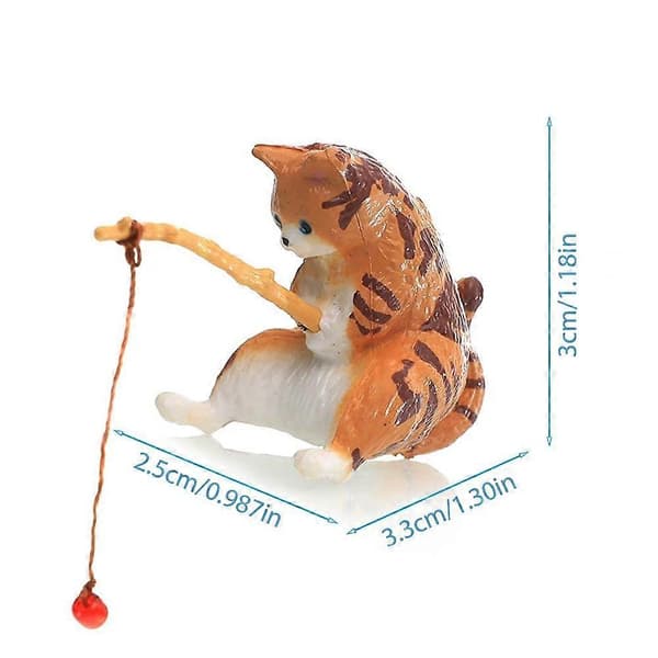 Siddende kattefigur - PVC-fiskedekoration Orange