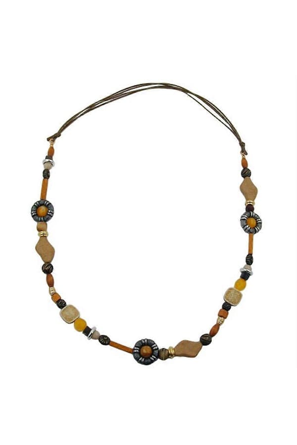 Halsband Orange/ Ljusbrun/ Ockra - Gl01018