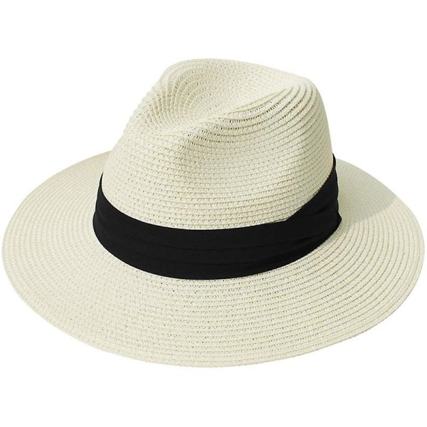 Panamahatt för kvinnor Sommarsolhatt Stråhatt Strandhatt UV-skydd Upf 50+