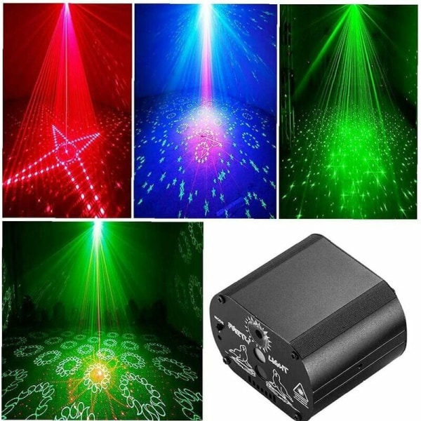 UV LED-projektor Festlys USB-lampe RGB DJ-projektor Discolys Fjernkontrollbelysning for Lumiere Scene Hagestue