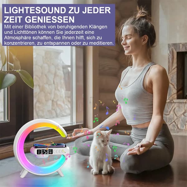 G-formet Ambient Sengelampe, Musikbelysning Surround Højttaler, Sort