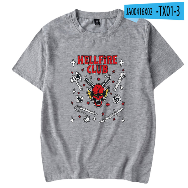 Stranger Things 4 Hellfire Club Fashion T-shirt stil 4 grå L